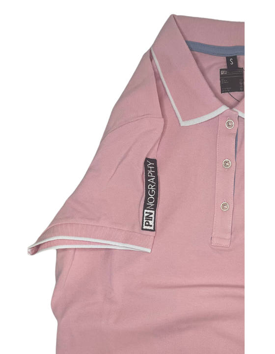 Women's Pink Golf Polo with White Trim